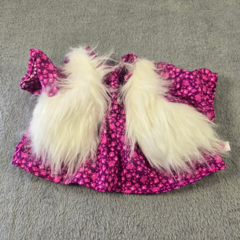 Build-A-Bear Workshop Purple Floral Shirt with White Faux Fur Vest Plush Outfit